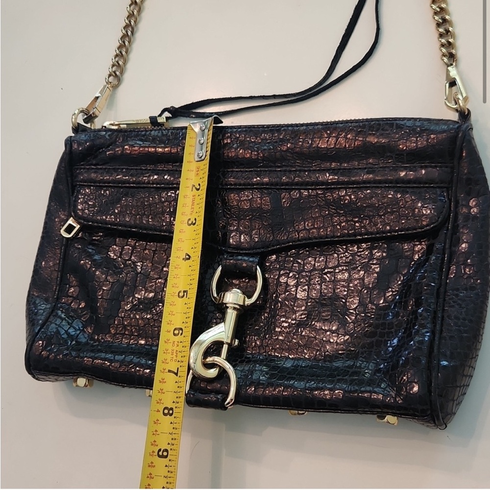 Rebecca Minkoff MAC Black Crocodile-Embossed Leather Bag - Picture 3 of 12